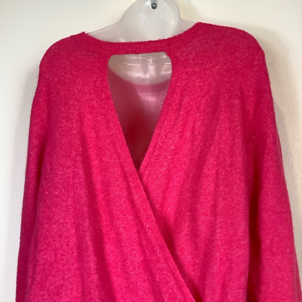 Loft Womens Pink Criss-Cross back‎ Soft Life Feminine Sweater XLarge
